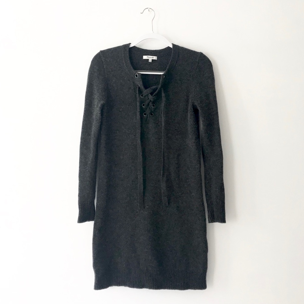 Madewell Lace-Up Sweater Dress